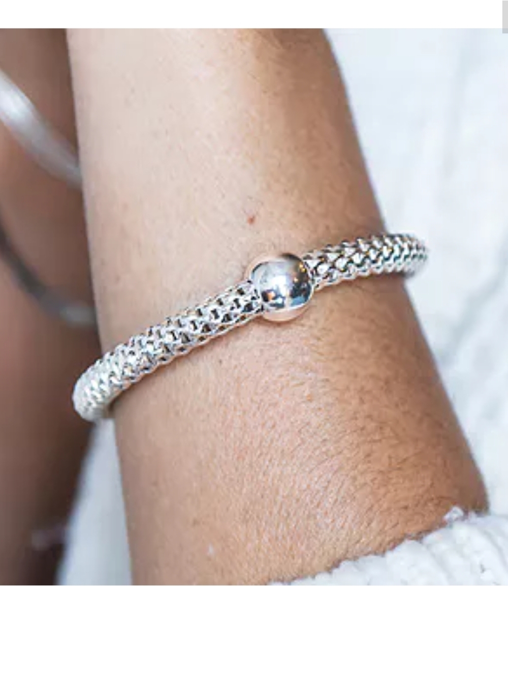 Silpada Silver Braided Bracelet with Polished Bead